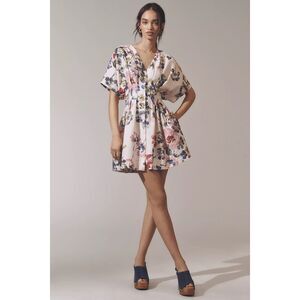 New Anthropologie The Tobie Linen Pleated Mini Shirt Dress by Exquise sz XL